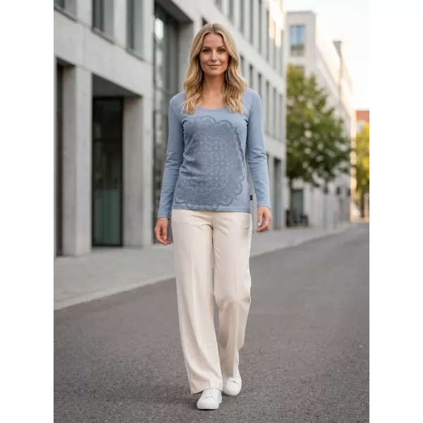  Frauen t -Shirt mit 3/4 Ärmeln SAM 73 LTSP538 GRAU/GRÜN 