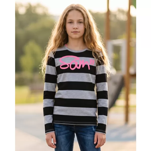  Girl's T -Shirt mit langen Ärmeln SAM 73 GT 534 HELLGRAU 
