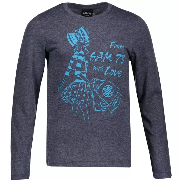  Girl's T -Shirt mit langen Ärmeln SAM 73 GT 531 DUNKELBLAU 