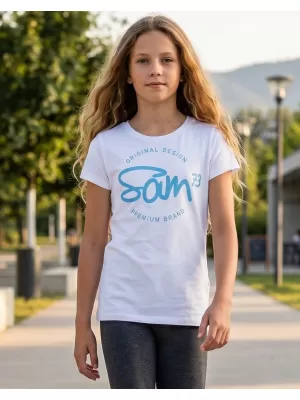 Girl's T -Shirt mit kurzen Ärmeln SAM 73 GT 529 WEIß