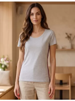 Frauen t -Shirt mit kurzen Ärmeln SAM 73 WT 782 HELLGRAU