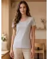 Frauen t -Shirt mit kurzen Ärmeln SAM 73 WT 782 HELLGRAU