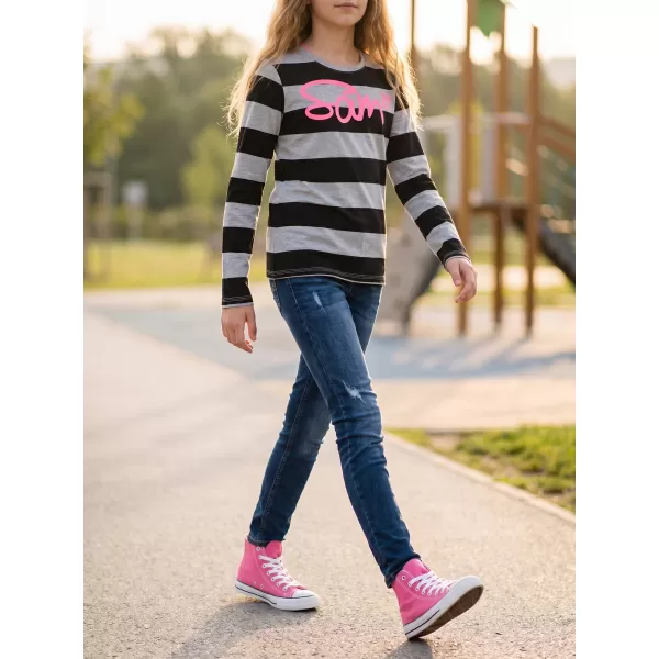  Girl's T -Shirt mit langen Ärmeln SAM 73 GT 534 HELLGRAU 