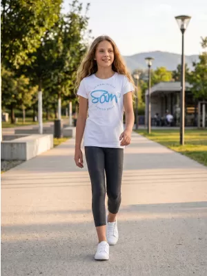 Girl's T -Shirt mit kurzen Ärmeln SAM 73 GT 529 WEIß