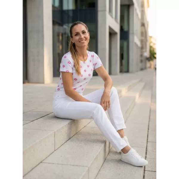  Frauen t -Shirt mit kurzen Ärmeln SAM 73 LTSP530 DUNKELROSA 