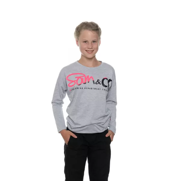  Girl's T -Shirt mit langen Ärmeln SAM 73 GT 533 HELLGRAU 