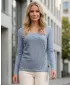 Frauen t -Shirt mit 3/4 Ärmeln SAM 73 LTSP538 GRAU/GRÜN