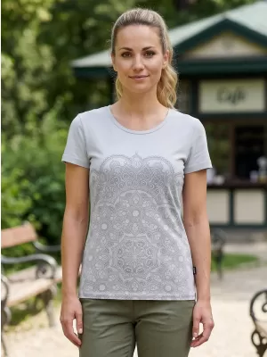 Frauen t -Shirt mit kurzen Ärmeln SAM 73 LTSP531 HELLGRAU