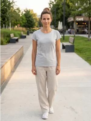 Frauen t -Shirt mit kurzen Ärmeln SAM 73 LTSP534 HELLGRAU