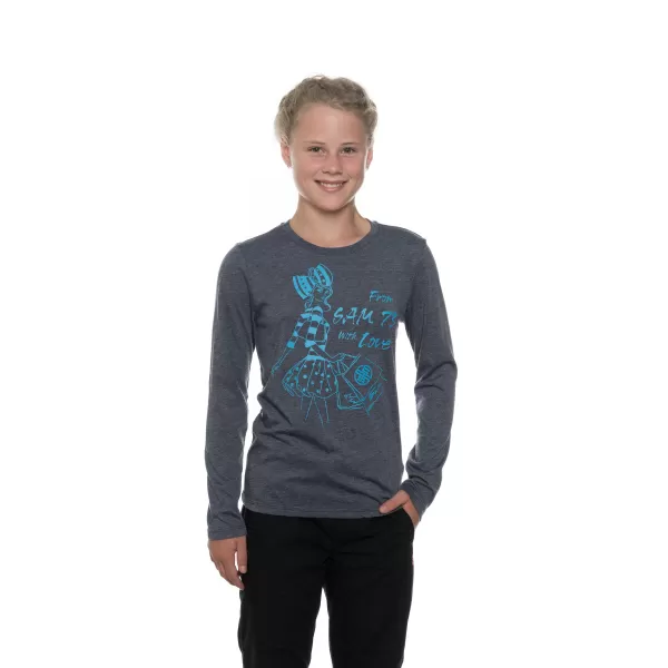  Girl's T -Shirt mit langen Ärmeln SAM 73 GT 531 DUNKELBLAU 