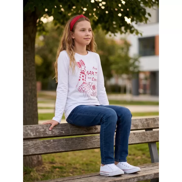 Girl's T -Shirt mit langen Ärmeln SAM 73 GT 531 WEIß 
