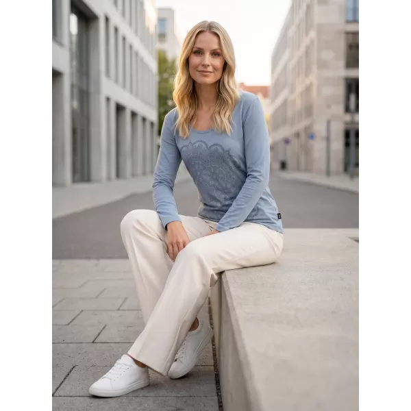  Frauen t -Shirt mit 3/4 Ärmeln SAM 73 LTSP538 GRAU/GRÜN 