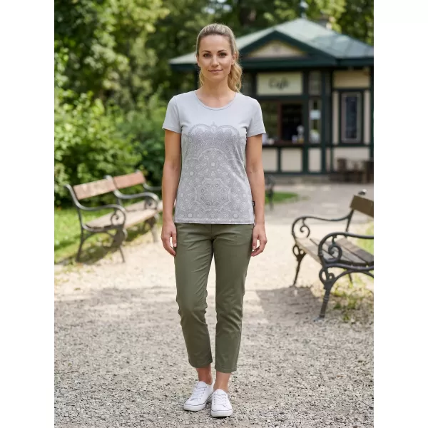  Frauen t -Shirt mit kurzen Ärmeln SAM 73 LTSP531 HELLGRAU 