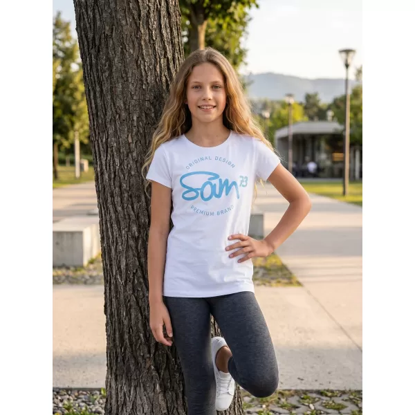  Girl's T -Shirt mit kurzen Ärmeln SAM 73 GT 529 WEIß 