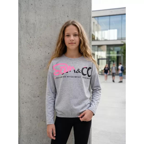  Girl's T -Shirt mit langen Ärmeln SAM 73 GT 533 HELLGRAU 