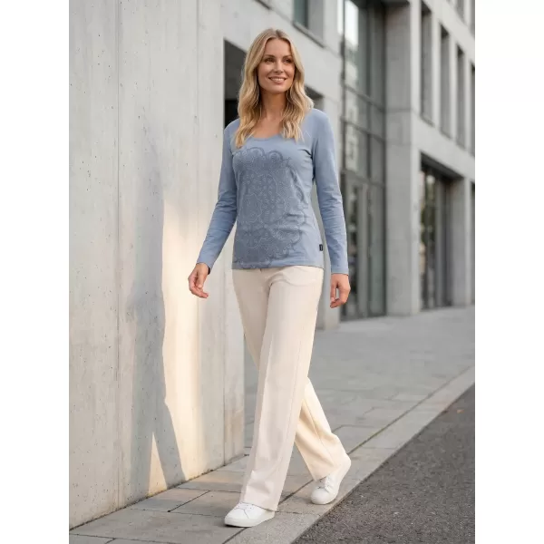  Frauen t -Shirt mit 3/4 Ärmeln SAM 73 LTSP538 GRAU/GRÜN 