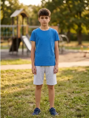Kinder t -Shirt mit kurzen Ärmeln SAM 73 KTSP250 BLAU