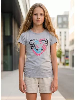Girl's T -Shirt mit kurzen Ärmeln SAM 73 GT 530 HELLGRAU