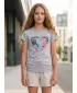 Girl's T -Shirt mit kurzen Ärmeln SAM 73 GT 530 HELLGRAU