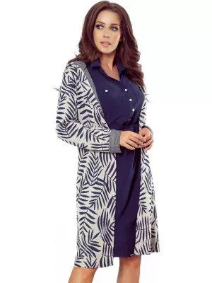 Damen Cardigan NUMOCO A218-3 GRAU/BLAU