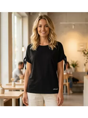 Damen-T-Shirt mit kurzen Ärmeln ALTISPORT NIALA LTSR671 SCHWARZ