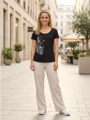 Damen-T-Shirt mit kurzen Ärmeln ALTISPORT NORMA LTSR654 SCHWARZ
