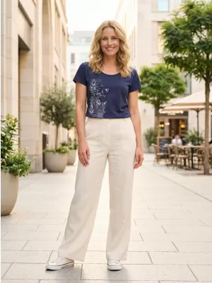 Damen-T-Shirt mit kurzen Ärmeln ALTISPORT NORMA LTSR654 DUNKELBLAU