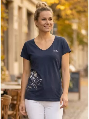 Damen-T-Shirt mit kurzen Ärmeln ALTISPORT CYRA LTSR637 BLAU