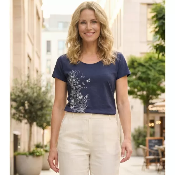  Damen-T-Shirt mit kurzen Ärmeln ALTISPORT NORMA LTSR654 DUNKELBLAU 
