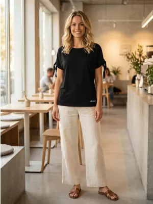 Damen-T-Shirt mit kurzen Ärmeln ALTISPORT NIALA LTSR671 SCHWARZ