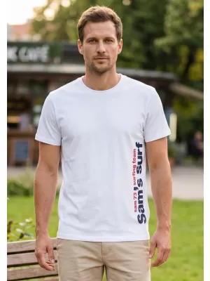 Herren t -Shirt mit kurzen Ärmeln SAM 73 MT 766 WEIß