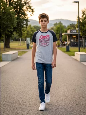 Boy T -Shirt mit kurzen Ärmeln SAM 73 BT 539 HELLGRAU