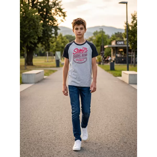  Boy T -Shirt mit kurzen Ärmeln SAM 73 BT 539 HELLGRAU 