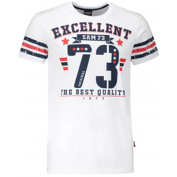  Herren t -Shirt mit kurzen Ärmeln SAM 73 MT 762 WEIß 