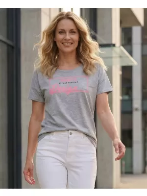 Frauen t -Shirt mit kurzen Ärmeln SAM 73 WT 803 HELLGRAU
