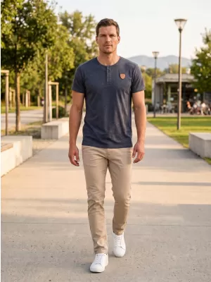 Herren t -Shirt mit kurzen Ärmeln SAM 73 MT 763 DUNKELBLAU