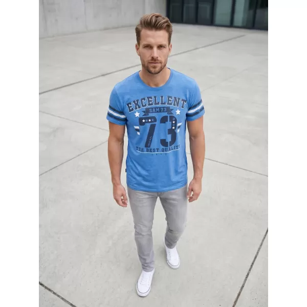  Herren t -Shirt mit kurzen Ärmeln SAM 73 MT 762 BLAU 