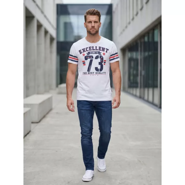  Herren t -Shirt mit kurzen Ärmeln SAM 73 MT 762 WEIß 