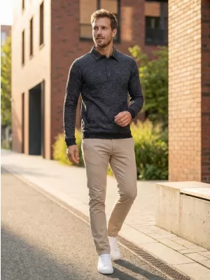 Herren-Sweatshirt KIXMI JASPER SCHWARZES HIGHLIGHT