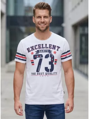 Herren t -Shirt mit kurzen Ärmeln SAM 73 MT 762 WEIß