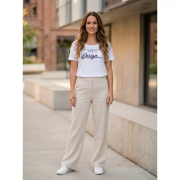  Frauen t -Shirt mit kurzen Ärmeln SAM 73 WT 803 WEIß 
