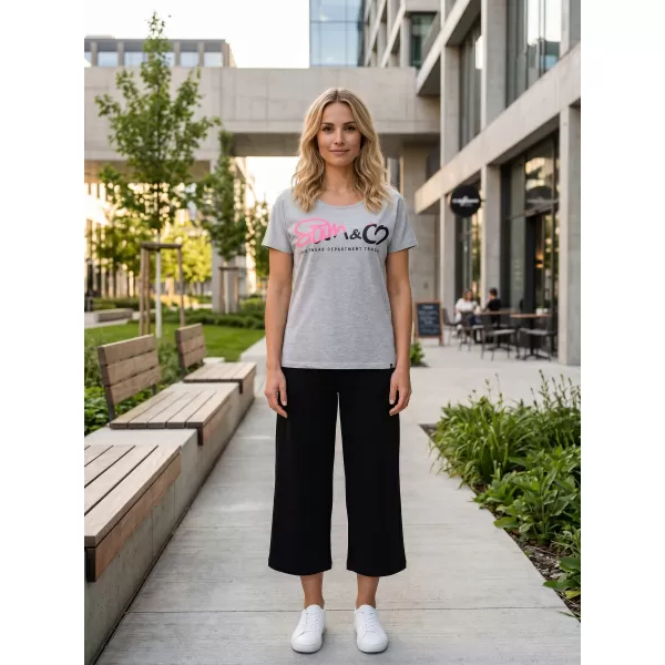  Frauen t -Shirt mit kurzen Ärmeln SAM 73 WT 801 HELLGRAU 