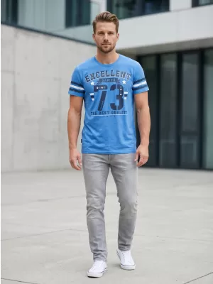 Herren t -Shirt mit kurzen Ärmeln SAM 73 MT 762 BLAU