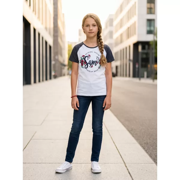  Girl's T -Shirt mit kurzen Ärmeln SAM 73 GT 540 DUNKELBLAU 
