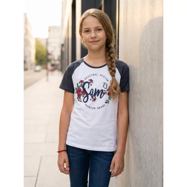  Girl's T -Shirt mit kurzen Ärmeln SAM 73 GT 540 DUNKELBLAU 