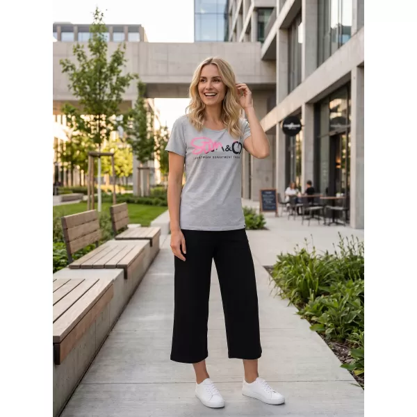  Frauen t -Shirt mit kurzen Ärmeln SAM 73 WT 801 HELLGRAU 