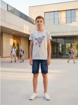 Boy T -Shirt mit kurzen Ärmeln SAM 73 KTSR256 HELLGRAU