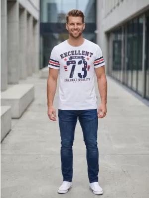 Herren t -Shirt mit kurzen Ärmeln SAM 73 MT 762 WEIß