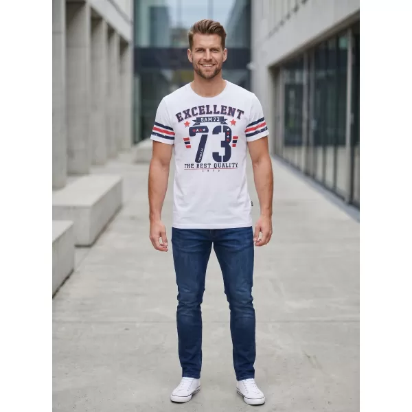  Herren t -Shirt mit kurzen Ärmeln SAM 73 MT 762 WEIß 