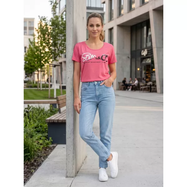  Frauen t -Shirt mit kurzen Ärmeln SAM 73 WT 801 ROSA 